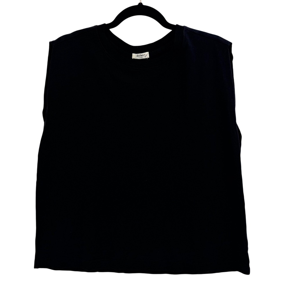 dylan Boxy Sleeveless Tee Shirt Small‎ Black Cotton Basic Closet Staple NWOT